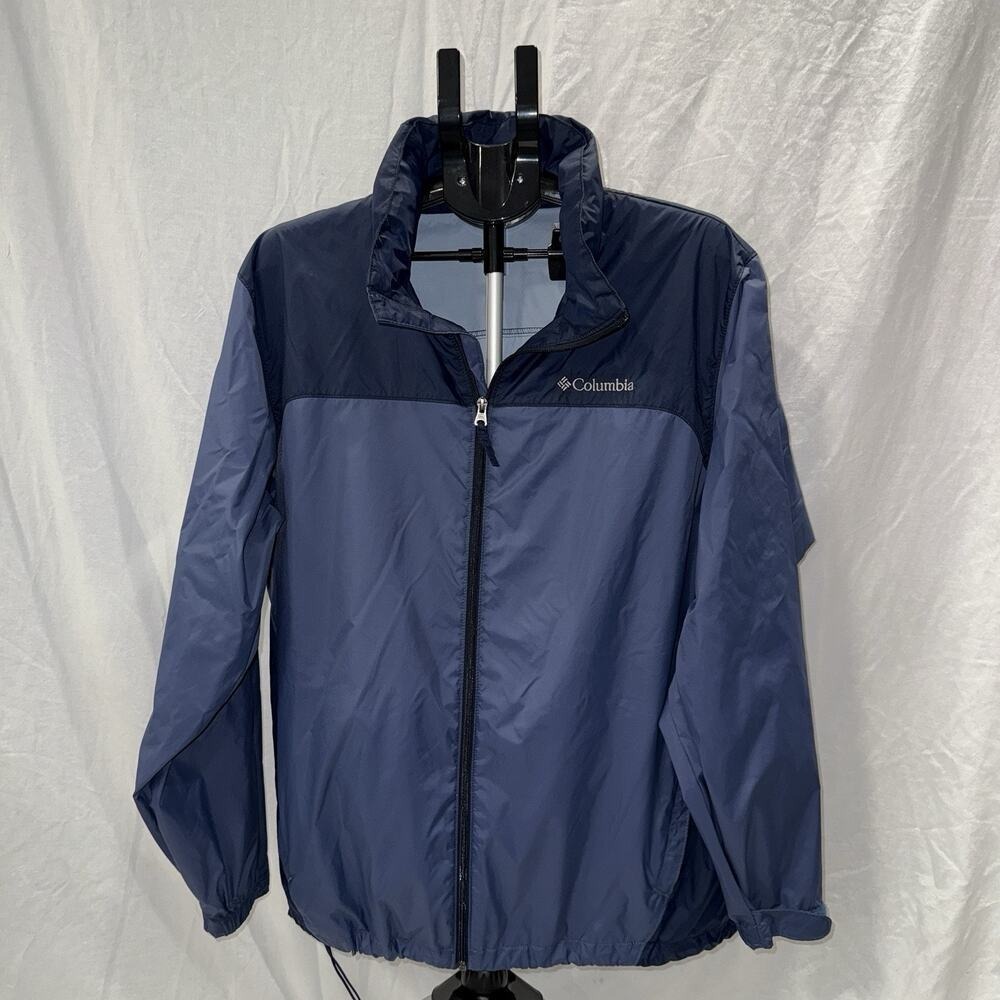 Columbia Water-Resistant Full Zip Jacket Two-Tone Blue Size:L‎